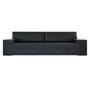 Imagem de Sofa 3 Lugares Cannes Tecido Sintetico Preto Brilho 2,32m Luxo