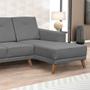 Imagem de Sofá 3 Lugares com Chaise Capricho Suede Cinza - D'Monegatto