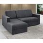 Imagem de Sofá 3 Lugares com Chaise Esquerda Roma Chenille Chumbo