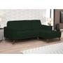 Imagem de Sofá 3 Lugares com Chaise Esquerdo Capricho Suede Verde Musgo - D'Monegatto