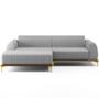 Imagem de Sofá 3 Lugares com Chaise Esquerdo Sala de Estar Molino 245cm D02 Linho Cinza D-315 - Lyam Decor