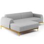 Imagem de Sofá 3 Lugares com Chaise Esquerdo Sala de Estar Molino 245cm D02 Linho Cinza D-315 - Lyam Decor