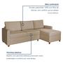Imagem de Sofá 3 Lugares com Chaise Moov Yescasa