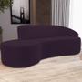 Imagem de Sofá 3 Lugares Curvo Sala de Estar Living Firenze Direito D02 Veludo Roxo 210 cm C-292 - Lyam