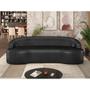 Imagem de Sofá 3 Lugares Curvo Sala de Estar Living Lótus D02 material sintético Preto 180 cm B-159 - Lyam Decor