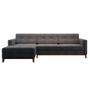 Imagem de Sofá 3 Lugares Living com Chaise Esquerdo Pés e Base em Madeira Linho Cotton Grafite