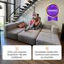 Imagem de Sofá 3 lugares Modular com 3 Apoios Puff  Sofá na Caixa em Boucle com 6 Módulos 2,58m