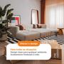 Imagem de Sofá 3 lugares Modular com 3 Apoios Puff  Sofá na Caixa em Boucle com 6 Módulos 2,58m