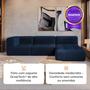 Imagem de Sofá 3 lugares Modular com Apoio Puff  Sofá na Caixa em Boucle com 4 Módulos 2,58m 1 Braço