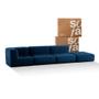 Imagem de Sofá 3 lugares Modular com Apoio Puff  Sofá na Caixa em Boucle com 4 Módulos 2,58m 1 Braço