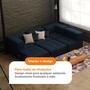 Imagem de Sofá 3 lugares Modular com Apoio Puff  Sofá na Caixa em Boucle com 4 Módulos 2,58m 1 Braço