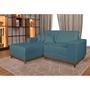Imagem de Sofá 3 Lugares Mônaco com Chaise Esquerdo Linho Azul Claro