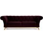 Imagem de Sofá 3 Lugares Para Sala de Estar Império 180 cm D02 Veludo Roxo Grape C-292 - Lyam Decor