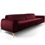 Imagem de Sofá 3 Lugares Para Sala de Estar Molino 230 cm D02 Veludo Marsala C-278 - Lyam Decor