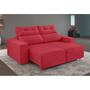 Imagem de Sofá 3 Lugares Retrátil e Reclinável Ravena Suede Vermelho 180 cm