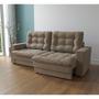 Sofá 3 Lugares Retrátil Lubeck Plush Suede Bege - Mobly Imagem de Sofá 3 Lugares Retrátil Lubeck Plush Suede Bege