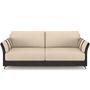 Imagem de Sofá 3 Lugares Sala de Estar Living 223cm Álamo M03 material sintético Preto Linho Bege - Lyam Decor