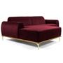 Imagem de Sofá 300cm 5 Lugares com Chaise Esquerdo Pés Gold Molino B-278 Veludo Marsala - Domi