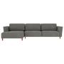 Imagem de Sofá 310cm com Chaise Esquerda Franz Suede Grafite - Gran Belo