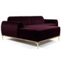 Imagem de Sofá 320cm 5 Lugares com Chaise Esquerdo Pés Gold Molino B-292 Veludo Uva - Domi