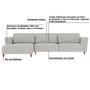 Imagem de Sofá 330cm com Chaise Esquerda Franz Suede Cinza G52 - Gran Belo