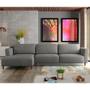 Imagem de Sofá 330cm com Chaise Esquerda Franz Suede Grafite G52 - Gran Belo