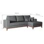 Imagem de Sofá 4 Lugares Belgrado com Chaise Direito Linho Cinza 250 cm