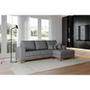 Imagem de Sofá 4 Lugares Belgrado com Chaise Direito Linho Cinza 250 cm