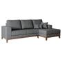 Imagem de Sofá 4 Lugares Belgrado com Chaise Direito Linho Cinza 250 cm