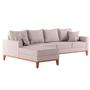 Imagem de Sofá 4 Lugares Beny Com Chaise Esquerdo Linho Cru