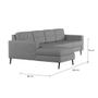 Imagem de Sofá 4 Lugares Calmness com Chaise Esquerdo Pé Palito Linho Cotton Cinza