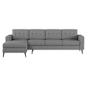 Imagem de Sofá 4 Lugares Calmness com Chaise Esquerdo Pé Palito Linho Cotton Cinza