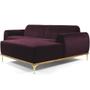 Imagem de Sofá 4 Lugares com Chaise Direito Para Sala Molino 265 cm D02 Veludo Roxo Grape C-292 - Lyam Decor