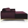 Imagem de Sofá 4 Lugares com Chaise Esquerdo Para Sala Molino 265cm D02 Veludo Roxo Grape C-292 - Lyam Decor