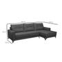 Imagem de Sofá 4 Lugares Heros com Chaise Direito Veludo Chumbo