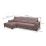 Imagem de Sofá 4 Lugares Heros com Chaise Esquerdo Veludo Rosê