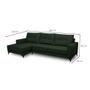 Imagem de Sofá 4 Lugares Heros com Chaise Esquerdo Veludo Verde