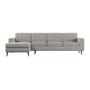 Imagem de Sofá 4 Lugares Life com Chaise Esquerdo Pé Palito Linho Cotton Cru