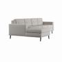 Imagem de Sofá 4 Lugares Life com Chaise Esquerdo Pé Palito Linho Cotton Cru