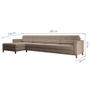 Imagem de Sofá 4 Lugares Living com Chaise Esquerdo Pés e Base em Madeira Linho Cotton Bege