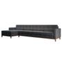 Imagem de Sofá 4 Lugares Living com Chaise Esquerdo Pés e Base em Madeira Linho Cotton Grafite
