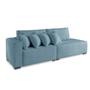 Imagem de Sofá 4 Lugares Modulado Chaise Almofada Solta Molas Isa BD Linho Azul 2,7m