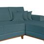 Imagem de Sofá 4 Lugares Mônaco Com Chaise Direito Linho Azul Claro