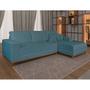 Imagem de Sofá 4 Lugares Mônaco Com Chaise Direito Linho Azul Claro