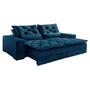 Imagem de Sofá 4 lugares retrátil e reclinável dallas 2,30m azul - bonequinha móveis