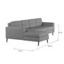 Imagem de Sofá 4 Lugares Surprised com Chaise Esquerdo Pé Palito Linho Cotton Cinza
