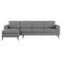 Imagem de Sofá 4 Lugares Surprised com Chaise Esquerdo Pé Palito Linho Cotton Cinza