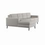 Imagem de Sofá 4 Lugares Surprised com Chaise Esquerdo Pé Palito Linho Cotton Cru