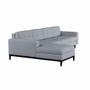 Imagem de Sofá 4 Lugares Surprised com Chaise Esquerdo Pés e Base em Madeira Linho Cotton Cinza