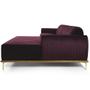 Imagem de Sofá 5 Lugares com Chaise Direito Para Sala Molino 300 cm D02 Veludo Roxo Grape B-292 - Lyam Decor